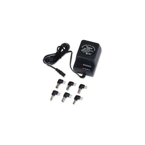 Tatco Universal AC/DC Adapter - 110 V AC, 220 V AC Input - 500 mA Output - Black