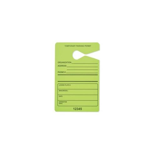 Tatco Information Sign - 50 / Pack - 3.5" Width x 5.5" Height - Rectangular Shape - Fluorescent Green
