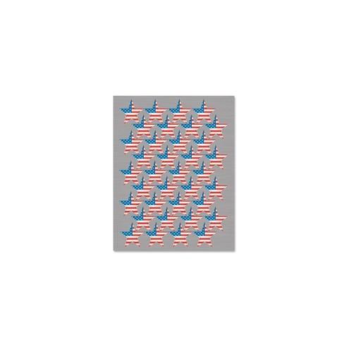 Teacher Created Resources Flag Stars Foil Stickers - Election Theme/Subject (Patriotic Stars) Shape - Self-adhesive - Acid-free - 0.75" Diameter - Blue, Red, White - 108 / Pack