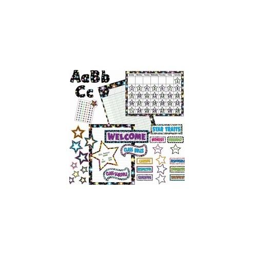 Teacher Created Resources Fancy Stars Accents Board Set - (Decorative Accent) Shape - Fancy Stars - Strong, Durable, Damage Resistant - 0.50" Height x 18" Width x 30.25" Depth - Multicolor - 1 Set
