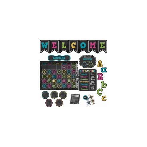 Teacher Created Resources Chalkboard Brights Accents Bulletin Board Set - Durable, Damage Resistant - 0.50" Height x 18" Width x 30.25" Length - Multicolor - 1 Set