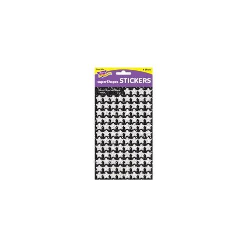 Trend Silver Sparkle Stars superShapes Stickers - 400 (Sparkle Stars) Shape - Self-adhesive - Acid-free, Fade Resistant, Non-toxic, Photo-safe - Silver - 400 / Pack