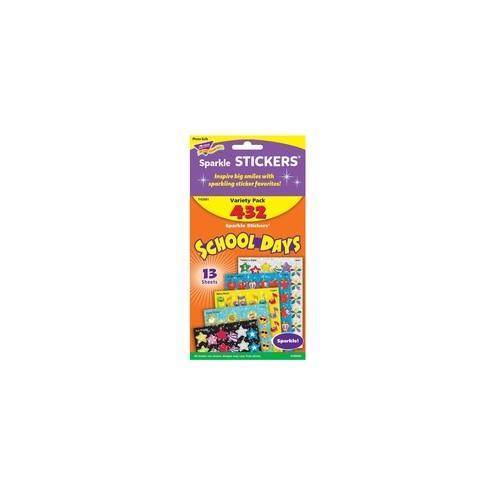 Trend School Days Sparkle Stickers Assortment - 432 - Acid-free, Non-toxic - Assorted - 1 Pack