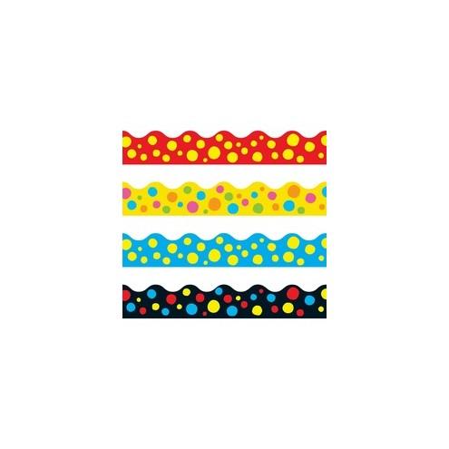 Trend Lotsa Spots Terrific Board Trimmers - (Lotsa Spots) Shape - Reusable, Durable, Precut - 1872" Length - Assorted - 12 / Set