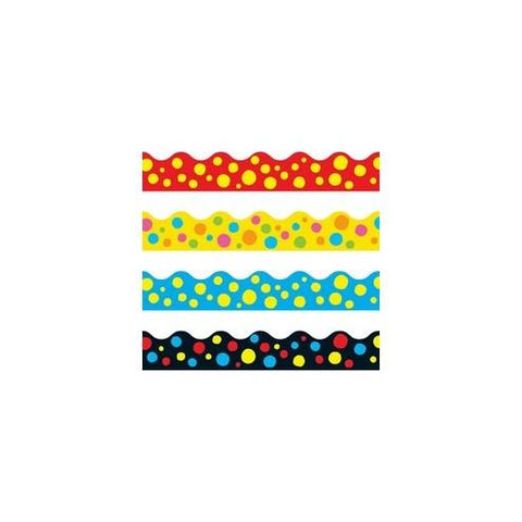 Trend Lotsa Spots Terrific Board Trimmers - (Lotsa Spots) Shape - Reusable, Durable, Precut - 1872" Length - Assorted - 12 / Set