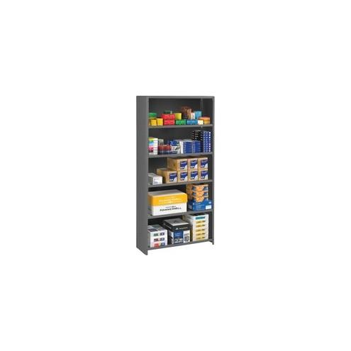 Tennsco ESP Closed Commercial Shelving - 75" Height x 36" Width x 18" Depth - Recycled - Medium Gray - Steel - 1Each - 5 Shelf