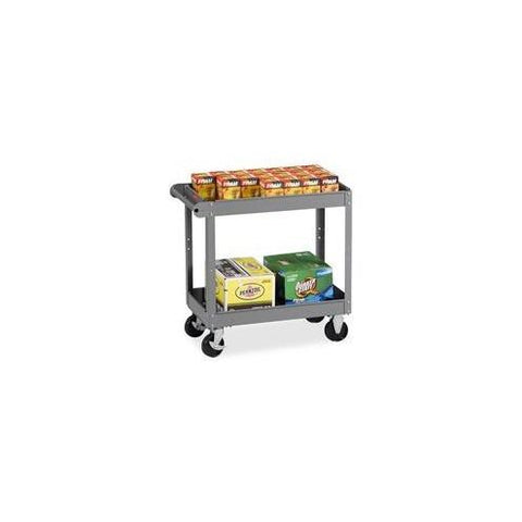 Tennsco Two Shelf Service Cart - 2 Shelf - 4 Casters - Metal - x 16" Width x 30" Depth x 32" Height - Medium Gray - 1 Each