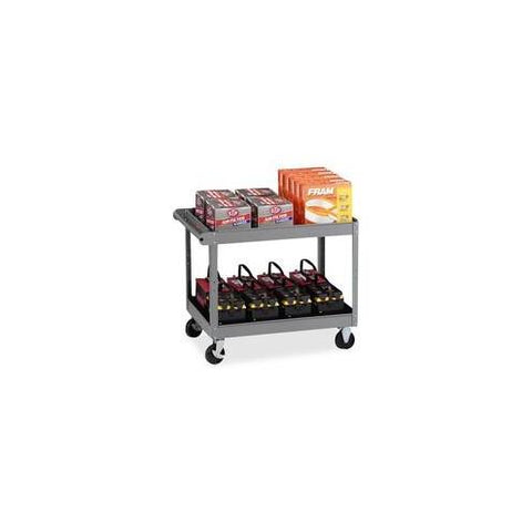 Tennsco Two Shelf Service Cart - 2 Shelf - 500 lb Capacity - 4 Casters - Metal - x 32" Width x 24" Depth x 36" Height - Medium Gray - 1 Each