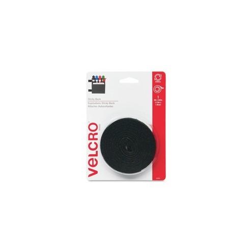 VELCRO® Brand Sticky Back Tape, 5ft x 3/4in Roll, Black - Quick and easy to use - simply peel and stick. Designed for indoor use.