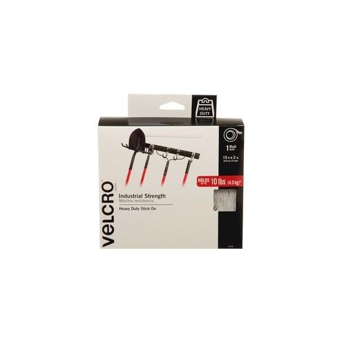 VELCRO® Brand Industrial Strength Tape, 15ft x 2in Roll, White - The easy alternative to nails, screws and epoxies. Holds 1lbs per square inch up to 10lbs.