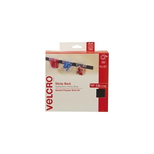 VELCRO® Brand Sticky Back Tape, 30ft x 3/4in Roll, Black - Organize and connect frequently used items with ease - simply peel and stick.