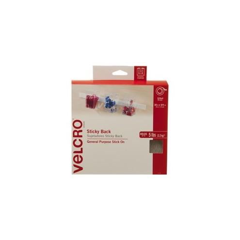 VELCRO® Brand Sticky Back Tape, 30ft x 3/4in Roll, White - A quick and easy solution for organizing and connecting frequently used items. Simply peel and stick.