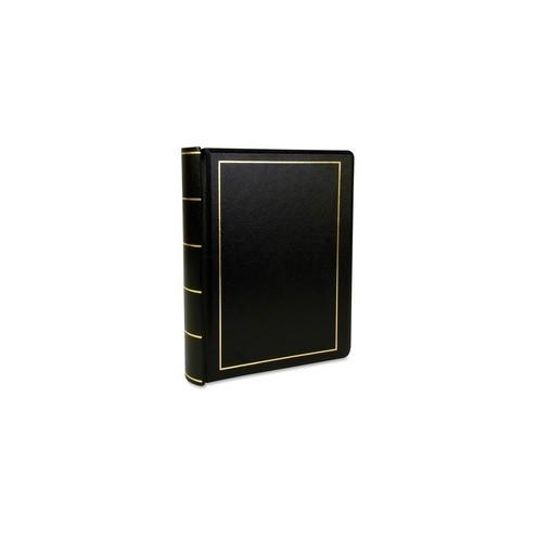 Wilson Jones Minute Book - 125 Sheet(s) - 28 lb - Sewn Bound - Letter - 8 1/2" x 11" Sheet Size - Black Cover - 1 Each