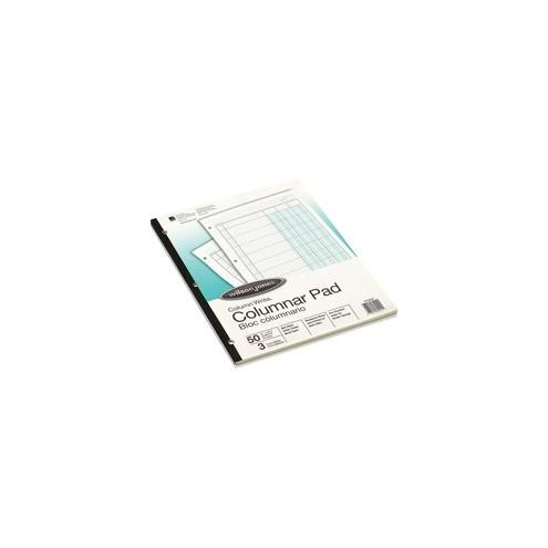 Wilson Jones 3-Column Write Pads - 50 Sheet(s) - Double Sided Sheet - Letter - 8 1/2" x 11" Sheet Size - 3 x Holes - 3 Columns per Sheet - Green Sheet(s) - Brown, Green Print Color - Paper - 50 / Pad