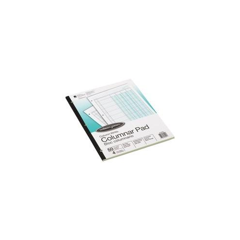 Acco 4-Column Write Pads - 50 Sheet(s) - Ring Binder - 11" x 8.50" Form Size - 8 1/2" x 11" Sheet Size - 3 x Holes - 4 Columns per Sheet - Green - Green, Brown Print Color - 50 / Pad