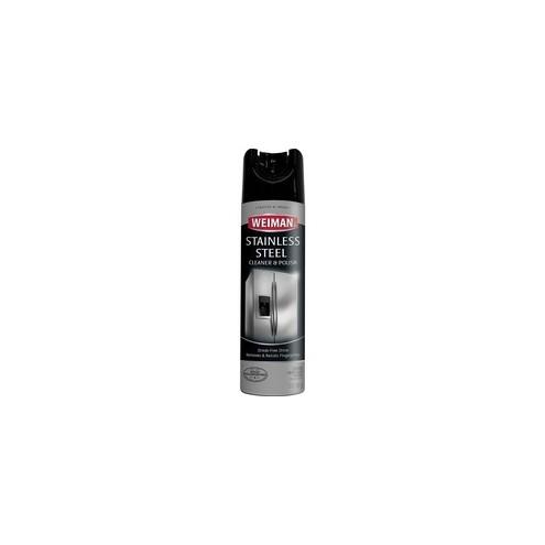 Weiman Products Stainless Steel Cleaner/Polish - Aerosol - 17 fl oz (0.5 quart) - Floral Scent - 6 / Carton - Clear