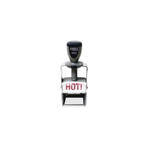Xstamper ClassiX Self-inking Steel Message Stamp - Message Stamp - 0.94" Impression Width x 1.56" Impression Length - Assorted - Steel - 1 Each