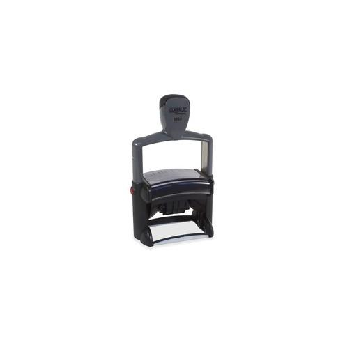Xstamper 2-5/8" ClassiX Self-ink Plastic Date Stamp - Message/Date Stamp - 1.19" Impression Width x 2.63" Impression Length - 7000 Impression(s) - Assorted - Plastic - 1 Each