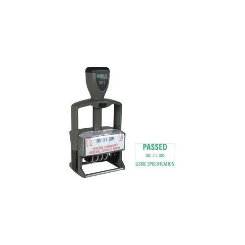 Xstamper Plastic Self-inking Date Stamp - Custom Message/Date Stamp - 1.25" Impression Width x 2.12" Impression LengthPlastic Frame - 1 Each