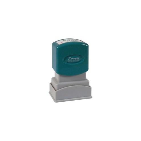 Xstamper Small Address/Inspection Stamp - Custom Message Stamp - 0.50" Impression Width x 1.06" Impression Length - 50000 Impression(s) - Recycled - 1 Each
