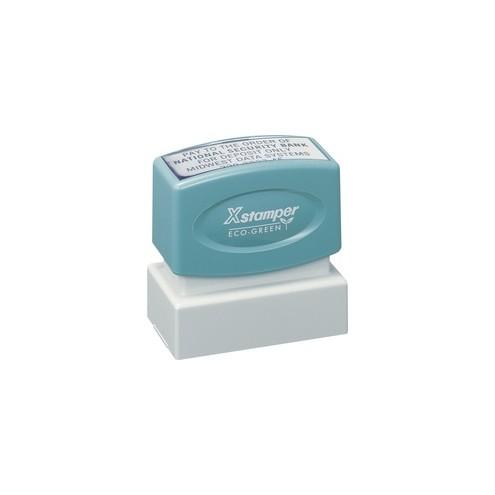 Xstamper Custom Endorsement Pre-inked Stamp - Custom Message Stamp - 1" Impression Width x 2" Impression Length - 50000 Impression(s) - Recycled - 1 Each