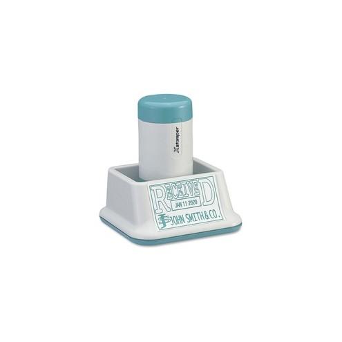 Xstamper 2-13/16" Xpedater Stamp - Custom Message/Date Stamp - "A.M., P.M., REC'D, PAID, FAX'D" - 1.38" Impression Width x 2.81" Impression Length - 50000 Impression(s) - Rubber - Recycled - 1 Each