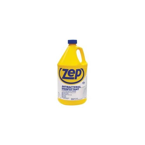 Zep Antibacterial Disinfectant Cleaner with Lemon - Liquid - 128 fl oz (4 quart) - Lemon Scent - 4 / Carton