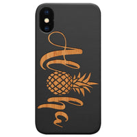 Aloha Pineapple - Engraved - Wooden Phone Case