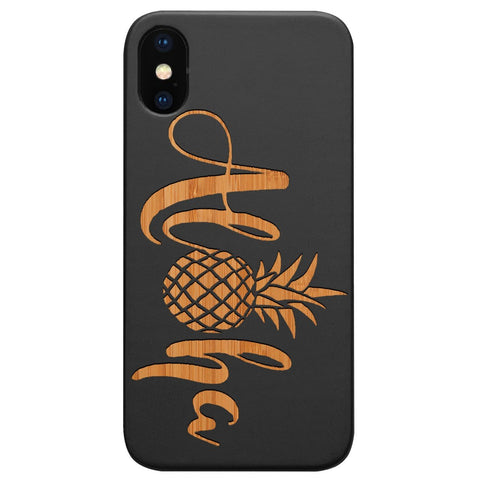 Aloha Pineapple - Engraved - Wooden Phone Case
