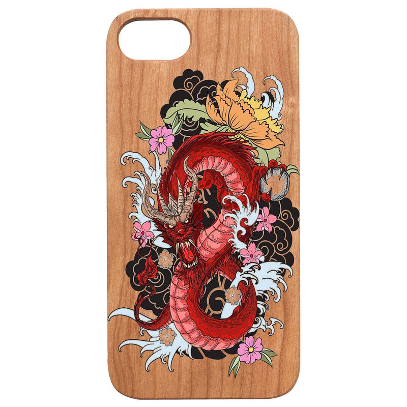 Dragon Japanese - UV Color Printed - Wooden Phone Case