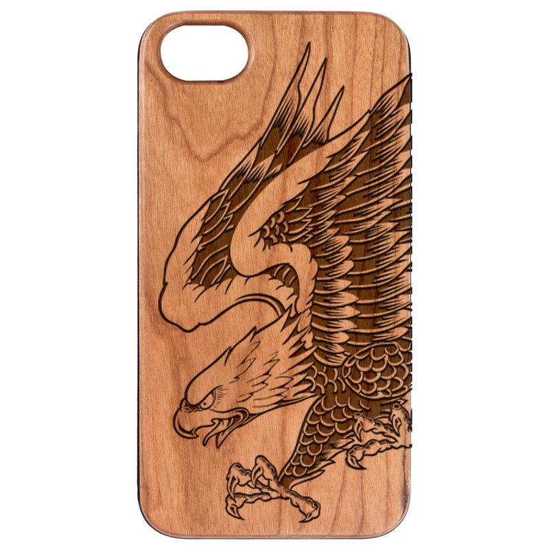Eagle Attack - Engraved - Wooden Phone Case