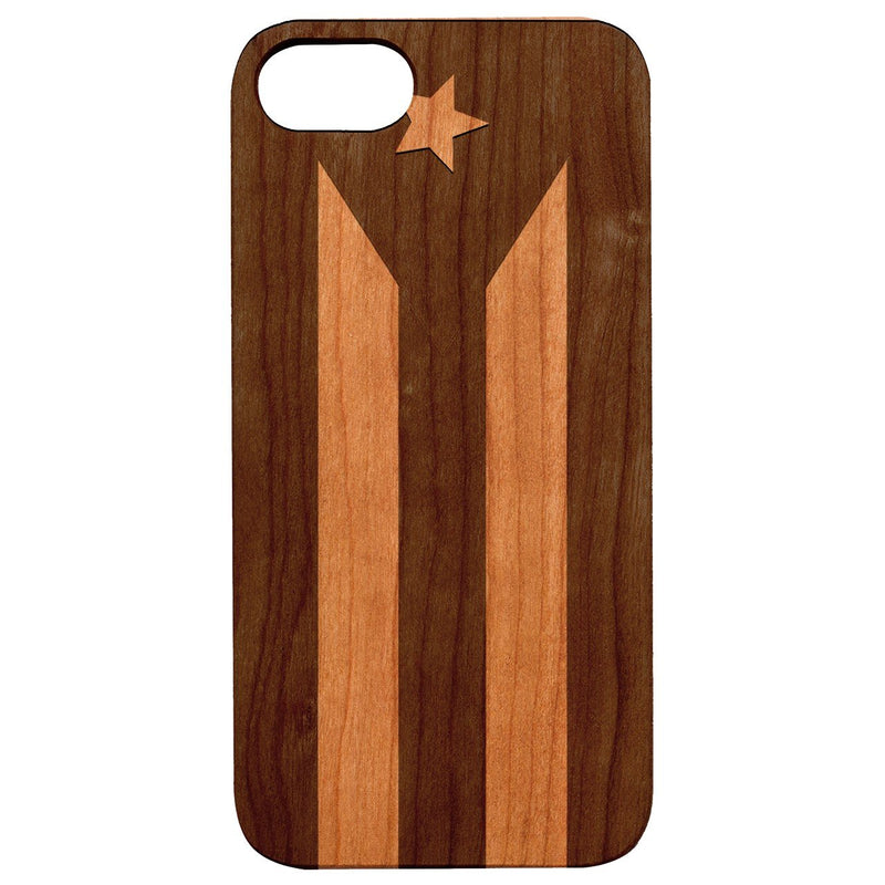 Flag Puerto Rico - UV Color Printed - Wooden Phone Case
