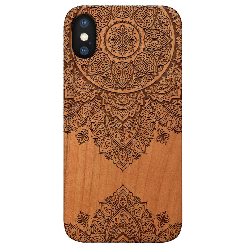 Floral Mandala 3 - Engraved - Wooden Phone Case