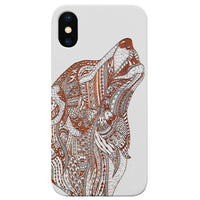 Gray Wolf - Engraved - Wooden Phone Case