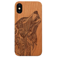 Gray Wolf - Engraved - Wooden Phone Case