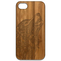 Gray Wolf - Engraved - Wooden Phone Case
