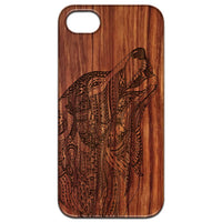 Gray Wolf - Engraved - Wooden Phone Case