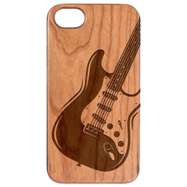 Guitar 2 - Engraved - Wooden Phone Case