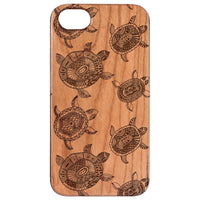 Turtle Pattern - Engraved - Wooden Phone Case - IPhone 13 Models