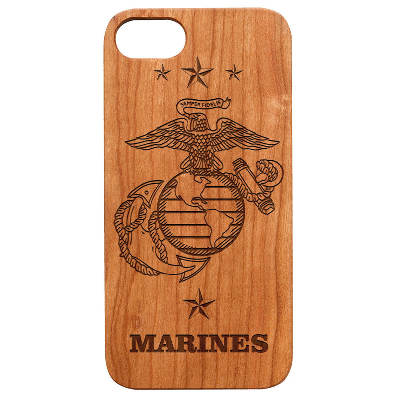 U.S. Marines 1 - Engraved - Wooden Phone Case - IPhone 13 Models