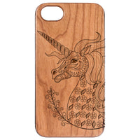 Unicorn 1 - Engraved - Wooden Phone Case - IPhone 13 Models