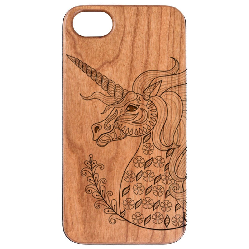 Unicorn 1 - Engraved - Wooden Phone Case - IPhone 13 Models