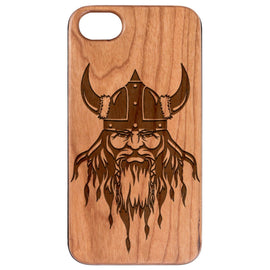 Viking Man - Engraved - Wooden Phone Case - IPhone 13 Models