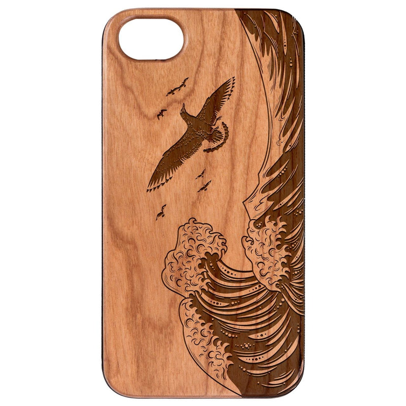 Waves - Engraved - Wooden Phone Case - IPhone 13 Models