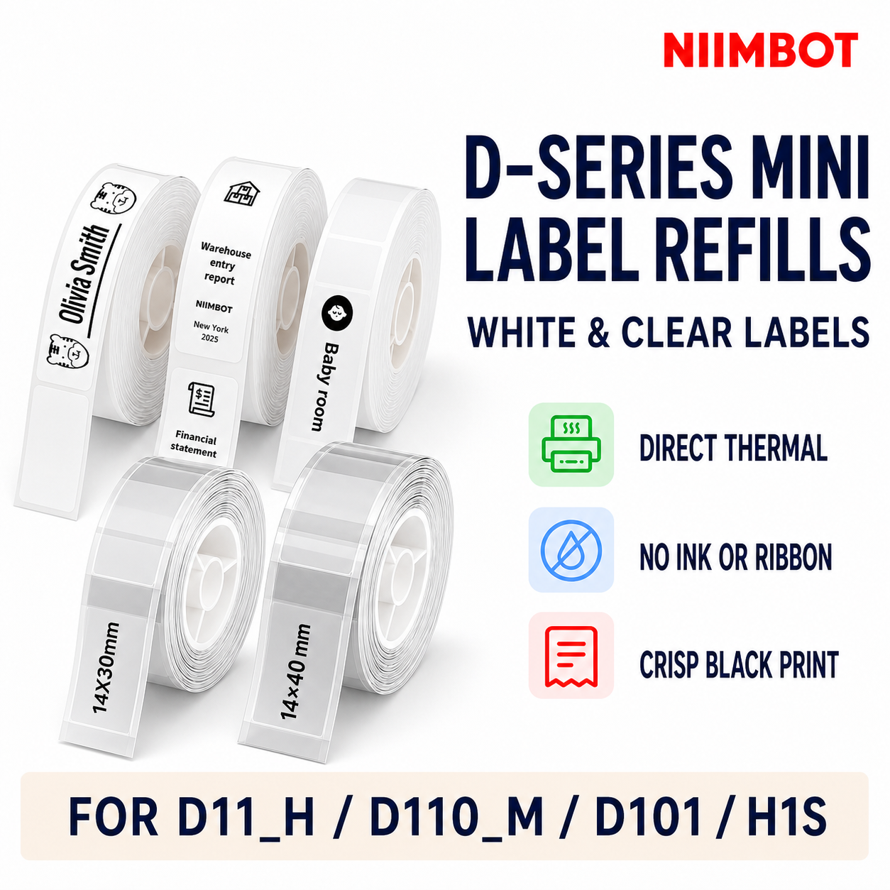 NIIMBOT D-Series Label Refills