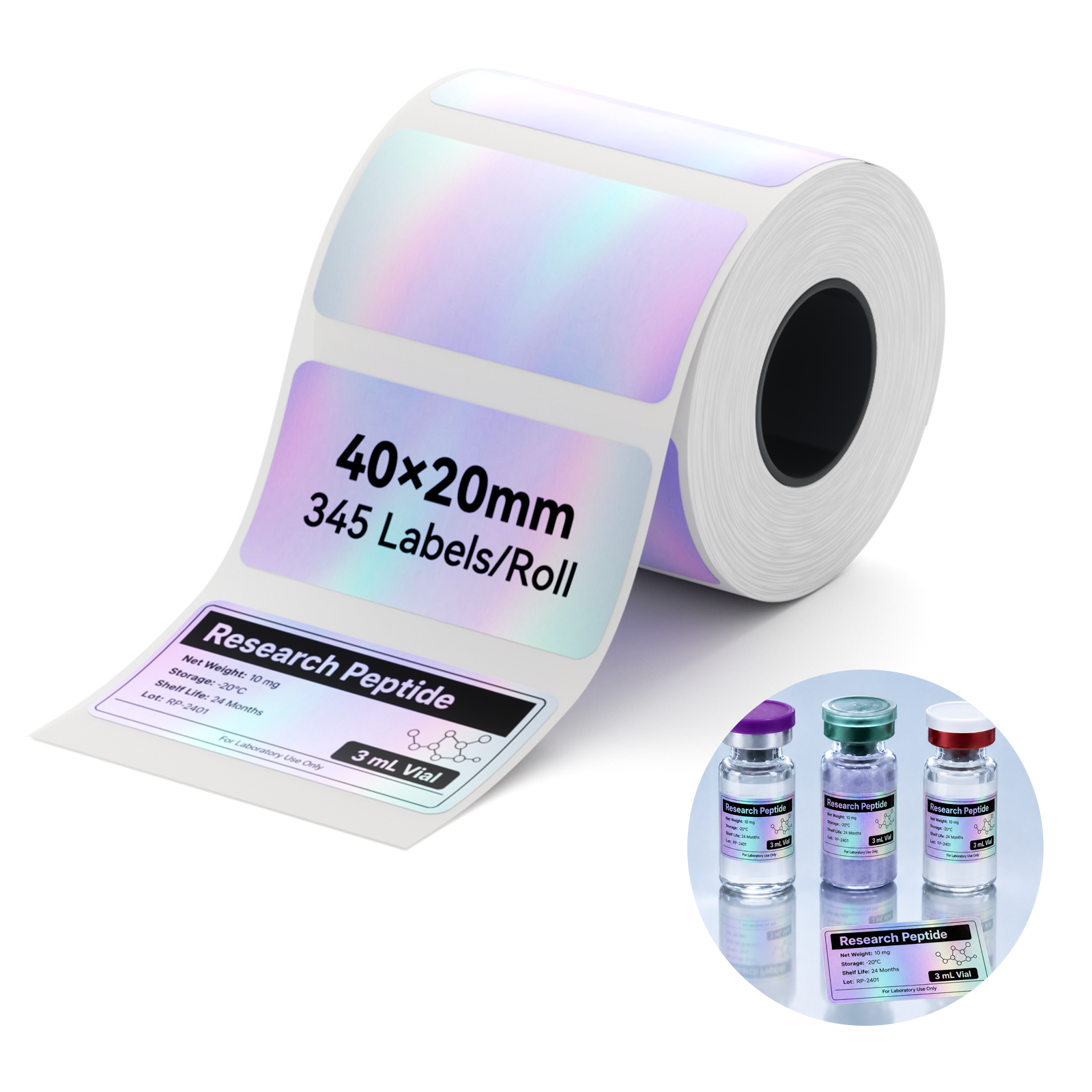 NIIMBOT M2/M3 Thermal Transfer Labels 1.57" x 0.78" (40x20mm), Only for M2/M3 Label Maker, PET Material, Waterproof and High-Temperature Resistance, Long Storage Time