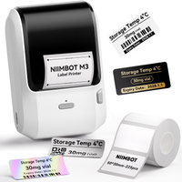 NIIMBOT M3 Label Maker Machine with Tape, 3'' Bluetooth Thermal Transfer Sticker Printer for Small Business Clothing, Address, Cable Storage, Compatible with Phones & PC (Not for 4x6 Shipping Label)