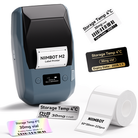 NIIMBOT M2 Label Maker with Tape & Ribbon 2Inch Thermal Transfer Support Color Ribbon Printing Bluetooth Sticker Printer for Office Small Business School Home Cable Storage, Compatible with Phones & PC