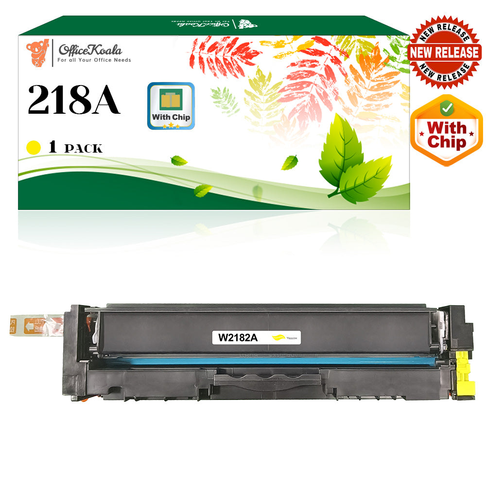 <strong> Compatible HP 218A Yellow Toner Cartridges(with Chip), 1200 Pages Yield (Replacement for OEM Part W2182A)</strong>