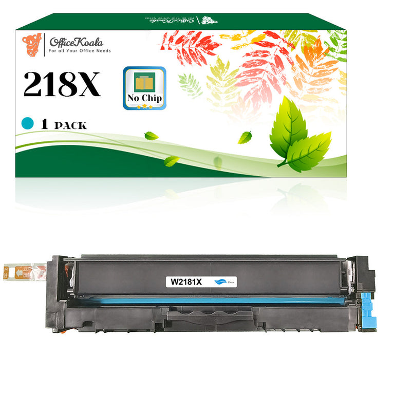 <strong>Compatible HP 218X Cyan Toner Cartridges(No Chip), 2500 Pages Yield (Replacement for OEM Part W2181X)</strong>